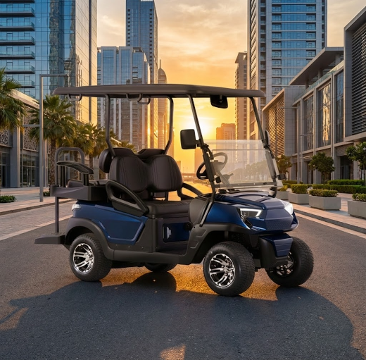 4-Seater Electric Golf Cart with Rear Flip Seat and 48V Lithium Battery