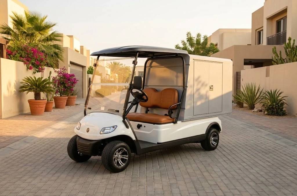 Electric Utility Golf Cart with Enclosed Lockable Cargo Box | 48V AC Drive