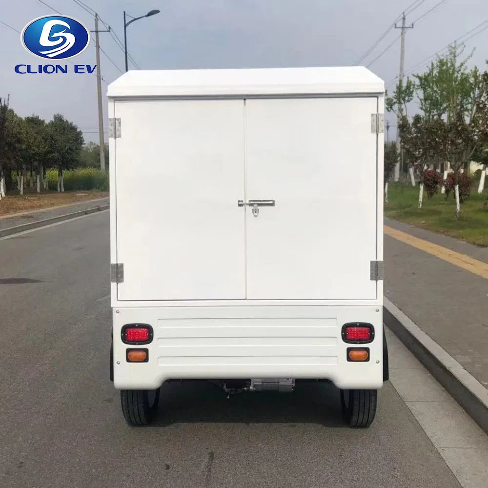 2-Seater Electric Utility Golf Cart Van with Air Conditioning & Cargo Box