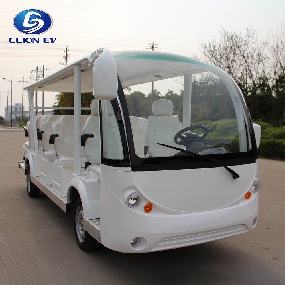 14-Seater Electric Sightseeing Golf Cart & Shuttle Bus with 100 km Range