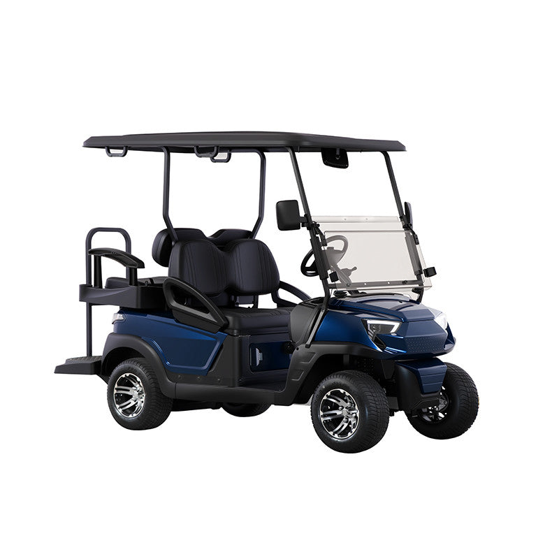 4-Seater Electric Golf Cart with Rear Flip Seat and 48V Lithium Battery