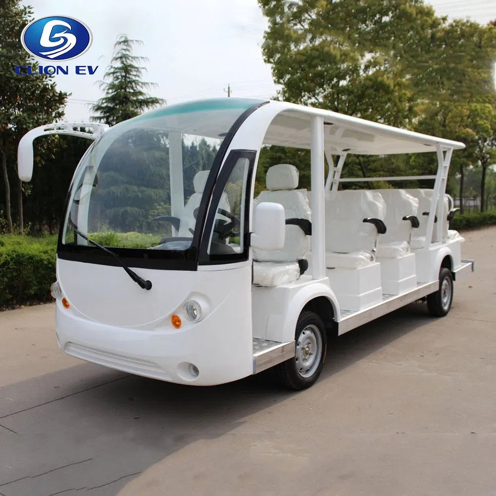 14-Seater Electric Sightseeing Golf Cart & Shuttle Bus with 100 km Range
