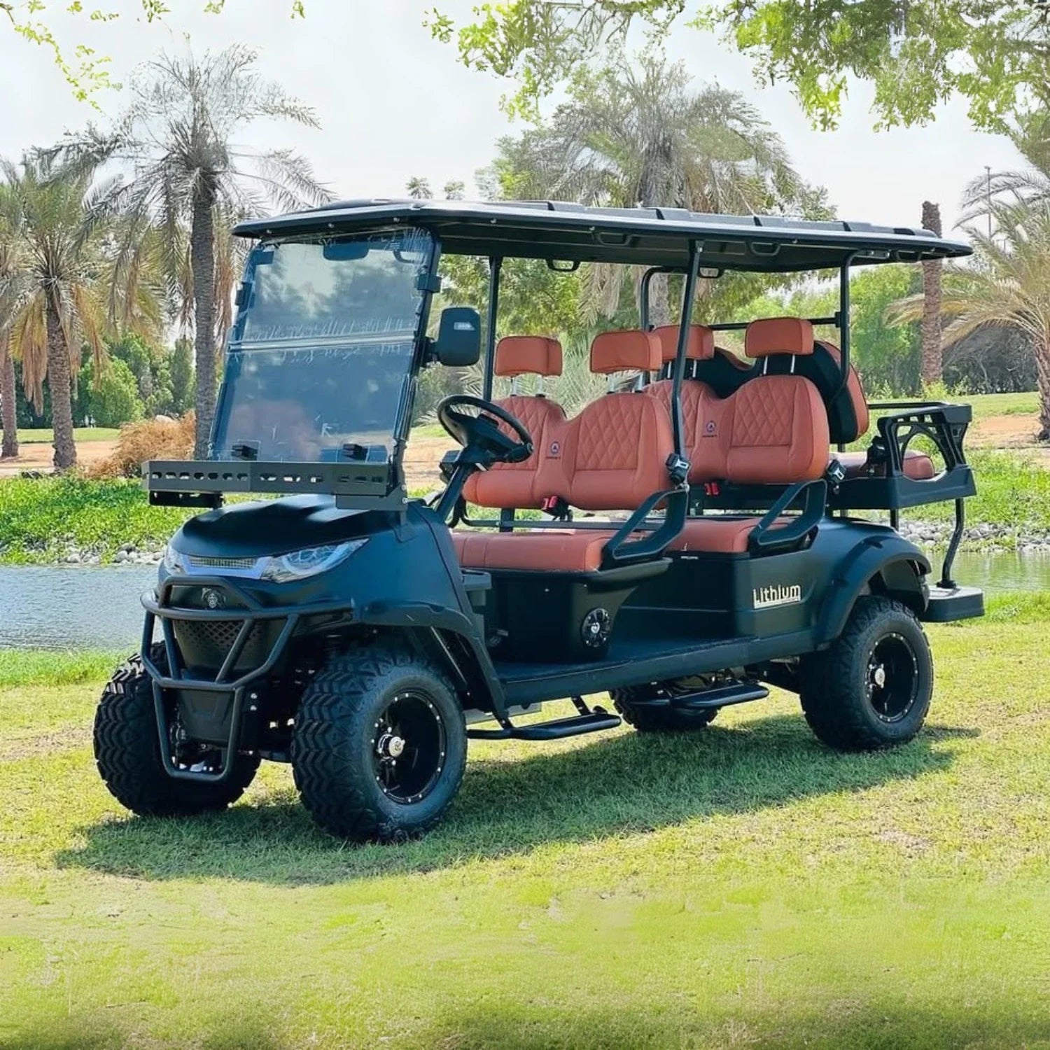 Lifted 6-Seater Off-Road Electric Golf Cart with Lithium Battery