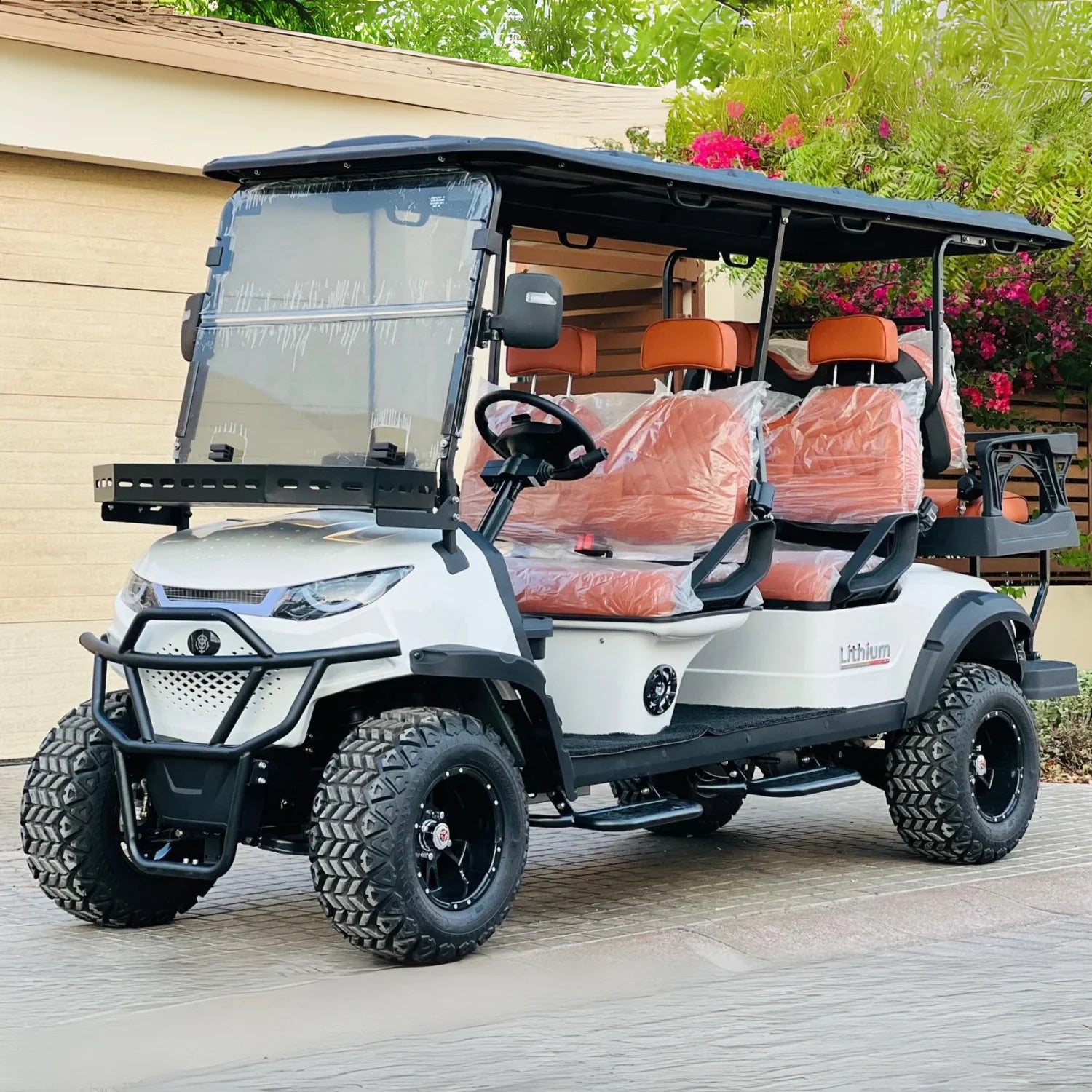 Lifted 6-Seater Off-Road Electric Golf Cart with Lithium Battery