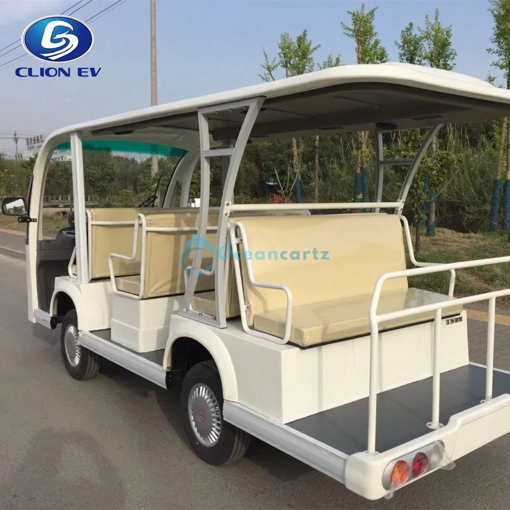 Oceancartz 11-Seater Open-Sided 48V Electric Sightseeing Bus with 5kW Motor and 100km Range Golf Cart - Sightseeing Electric Buses - 11 Seater | Oceancartz