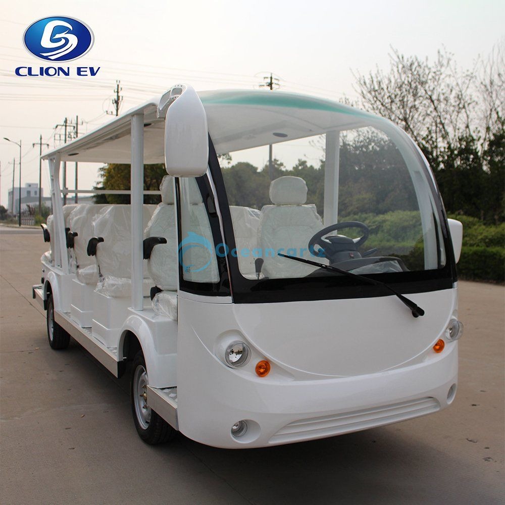 Oceancartz 14-Seater 72V 7.5kW Electric Sightseeing Shuttle Golf Cart - Sightseeing Electric Buses - 14 Seater - Close Up | Oceancartz