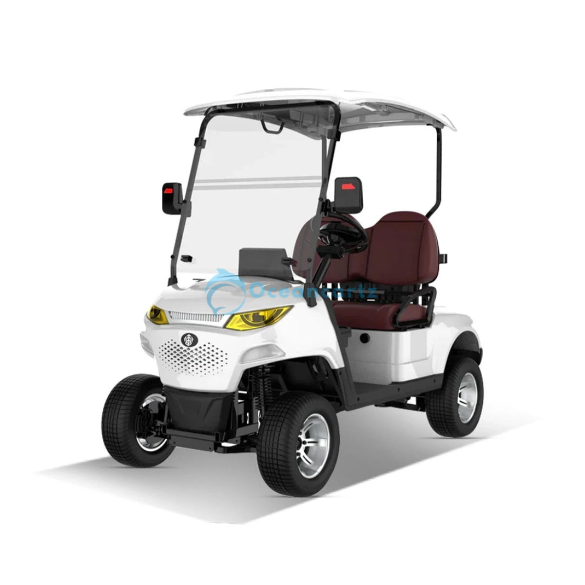 Oceancartz 2-Passenger Electric On-Road Golf Cart with 48V 4000W Motor and 108Ah Lithium Battery - Normal Golf Carts - 2 Seater - Close Up | Oceancartz