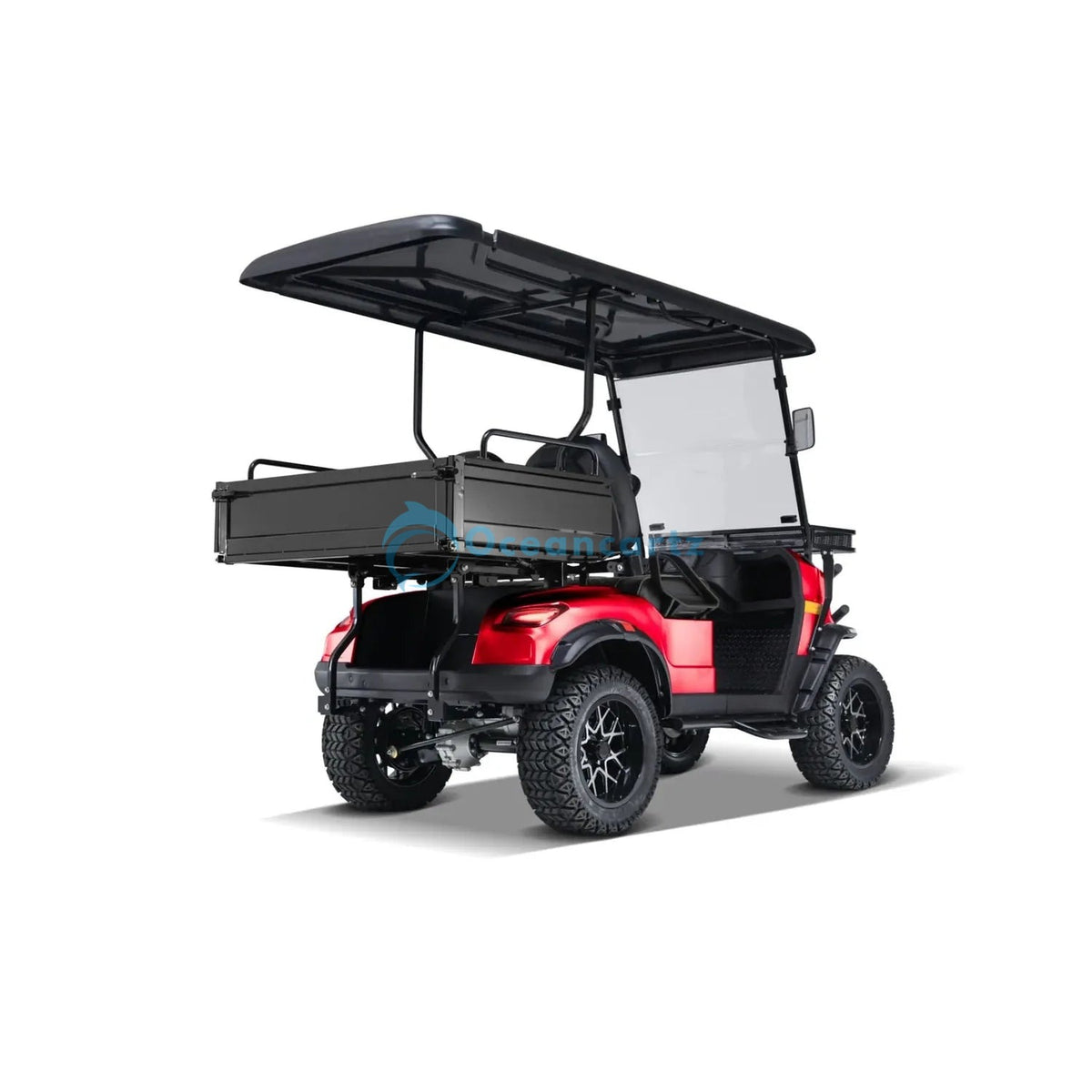 Oceancartz 2-Passenger Electric Utility Golf Cart with 5000W AC Motor, 48V 108Ah Lithium Battery, and 227kg Capacity Dump Bed - Utility Golf Carts - 2 Seater - Close Up | Oceancartz