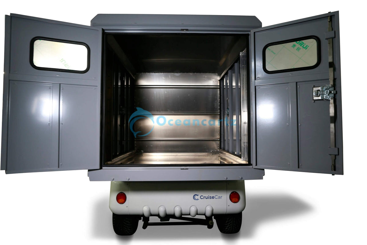 Oceancartz 2-Passenger Electric Utility Golf Cart with Enclosed Lockable Aluminum Cargo Box, 48V 5kW AC Motor, and 500kg Load Capacity - Utility Golf Carts - 2 Seater - Photo 5 | Oceancartz