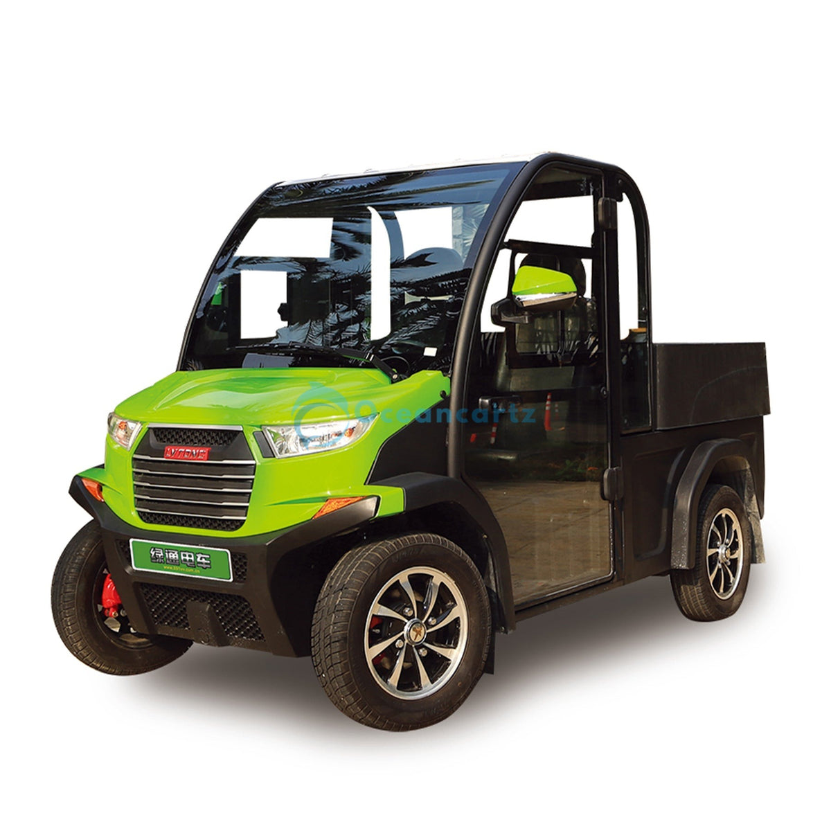Oceancartz 2-Passenger Electric Utility Golf Cart with Hydraulic Cargo Box, 3.7 kW DC Motor, and 48V Battery - Air Conditioned Golf Carts - 2 Seater | Oceancartz