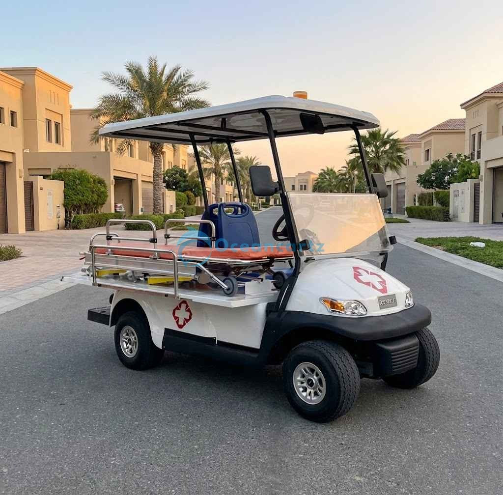 Buy Oceancartz 2-Passenger Electric Utility Golf Cart with Patient Stretcher, 3.7 kW DC Motor, and 48V Battery System - Utility Golf Carts - 2 Seater at Oceancartz