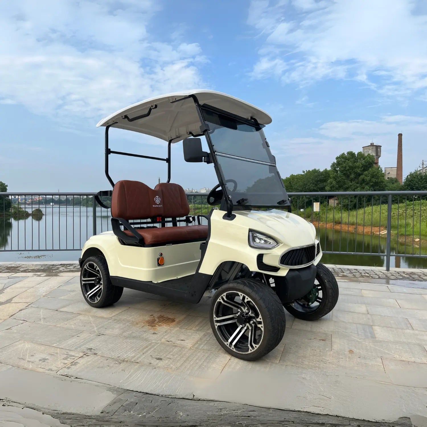 Oceancartz 2-Seater 48V 4000W Electric Golf Cart with 108Ah Lithium Battery and 12-Inch Alloy Rims — available for sale in UAE, ideal for golf courses, resorts, and personal transport