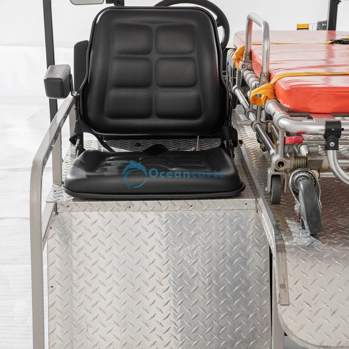 Oceancartz 2-Seater Electric Emergency Response Utility Golf Cart with Integrated Patient Stretcher and 48V 3.7 kW DC Motor - Utility Golf Carts - 2 Seater - Photo 5 | Oceancartz