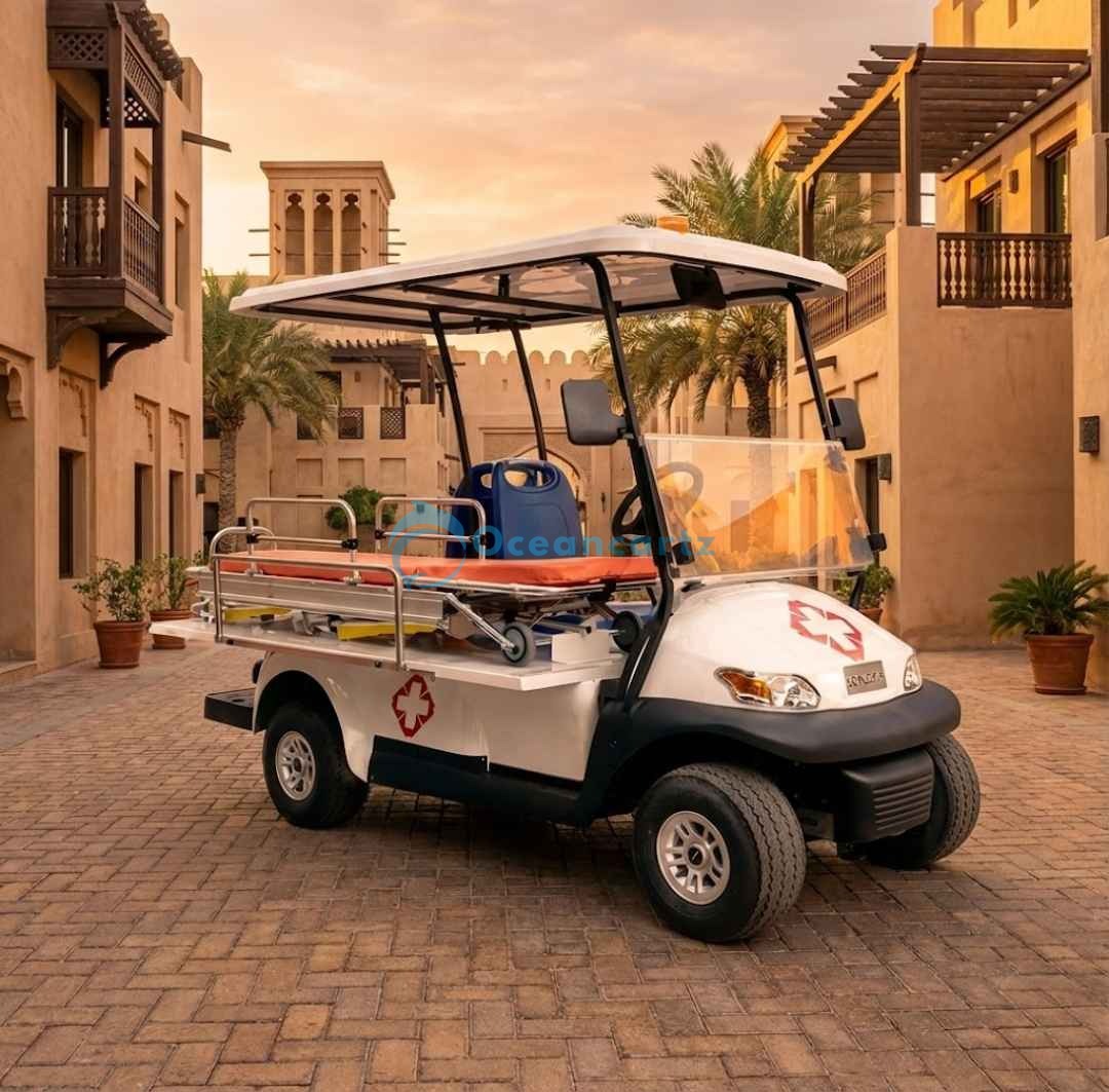 Buy Oceancartz 2-Seater Electric Emergency Response Utility Golf Cart with Integrated Patient Stretcher and 48V 3.7 kW DC Motor - Utility Golf Carts - 2 Seater at Oceancartz