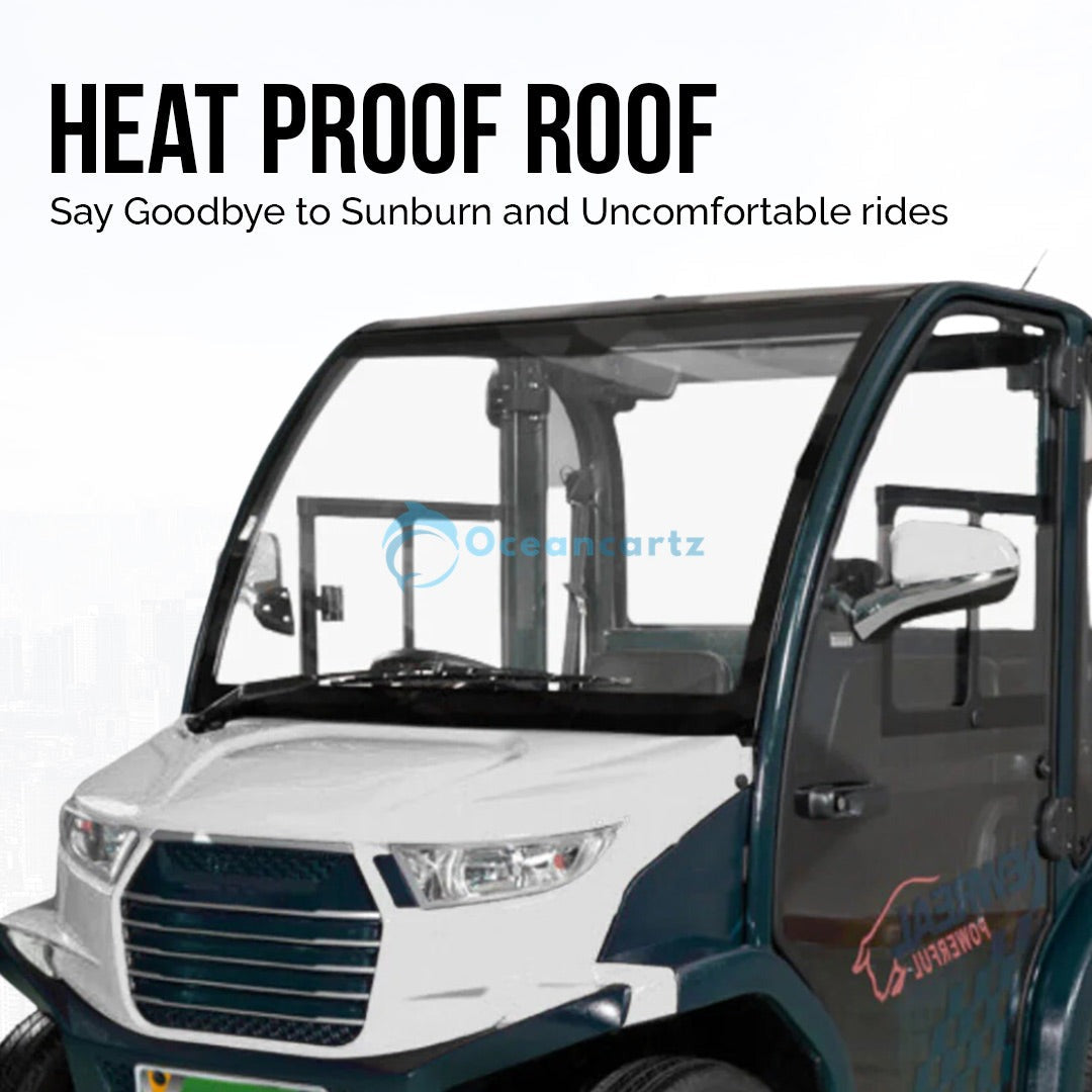 Oceancartz 2-Seater Electric Golf Cart with Air Conditioning and 3.7kW AC Motor - Air Conditioned Golf Carts - 2 Seater - Close Up | Oceancartz