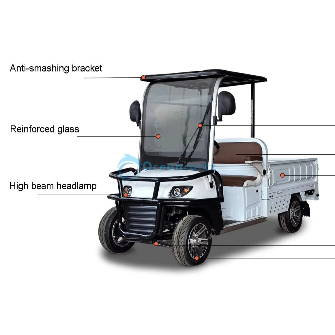 Oceancartz 2-Seater Electric Utility Golf Cart with 1500W Motor and Extended Rear Cargo Box - Utility Golf Carts - 2 Seater - Photo 11 | Oceancartz