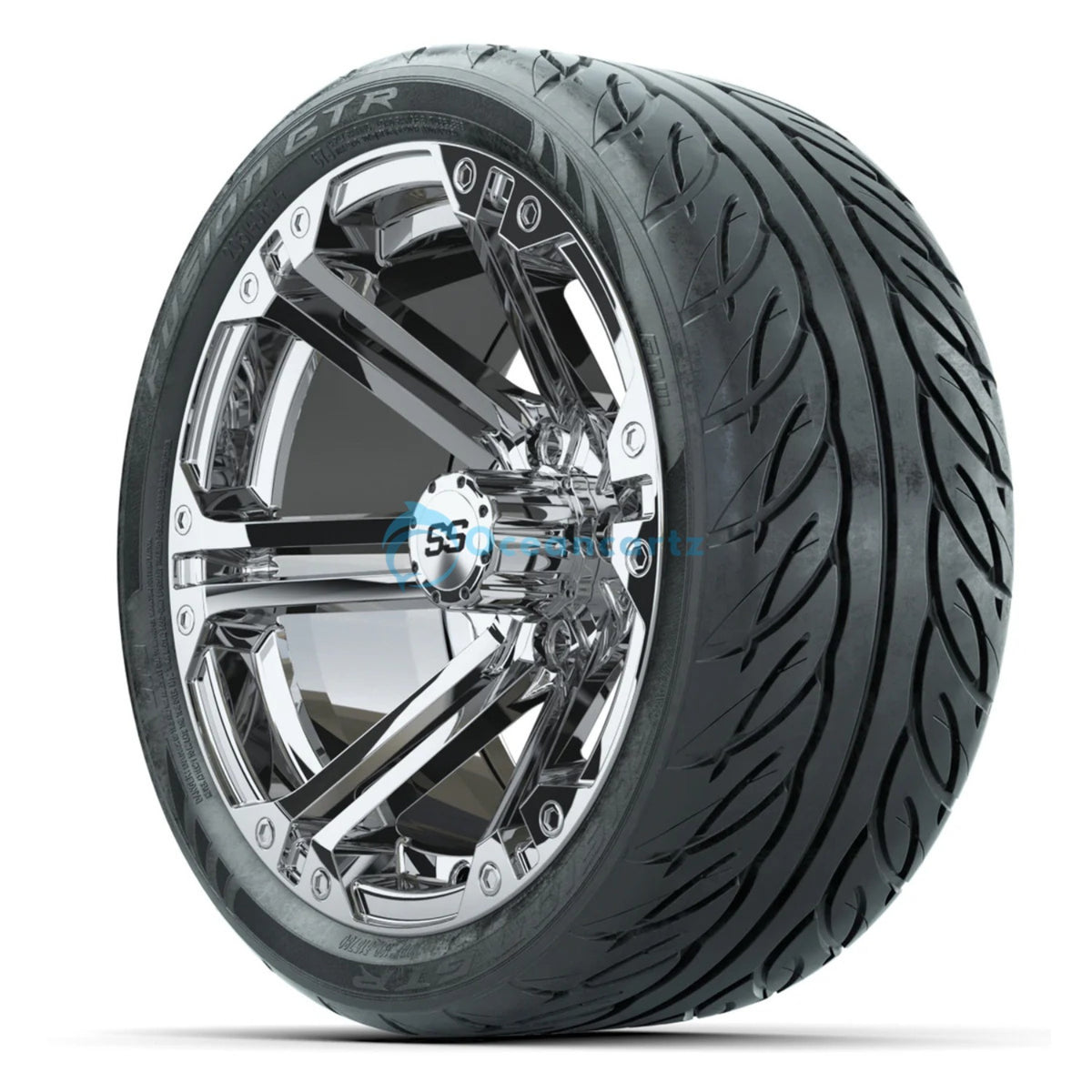 Oceancartz 225/50-14 Golf Cart Tire and 14-Inch Wheel Assembly, 23-Inch Diameter Hybrid Tread, 4-Ply Construction, 800 lbs Load Capacity - Golf Cart Tire | Oceancartz