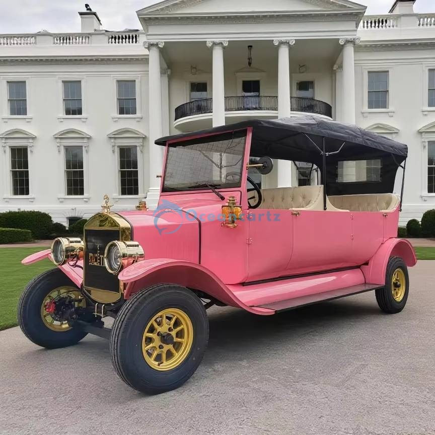 Oceancartz 4-Passenger Classic Style Electric Golf Cart with 48V 5kW AC Motor and Steel Body - Classic Golf Carts - 4 Seater - Close Up | Oceancartz