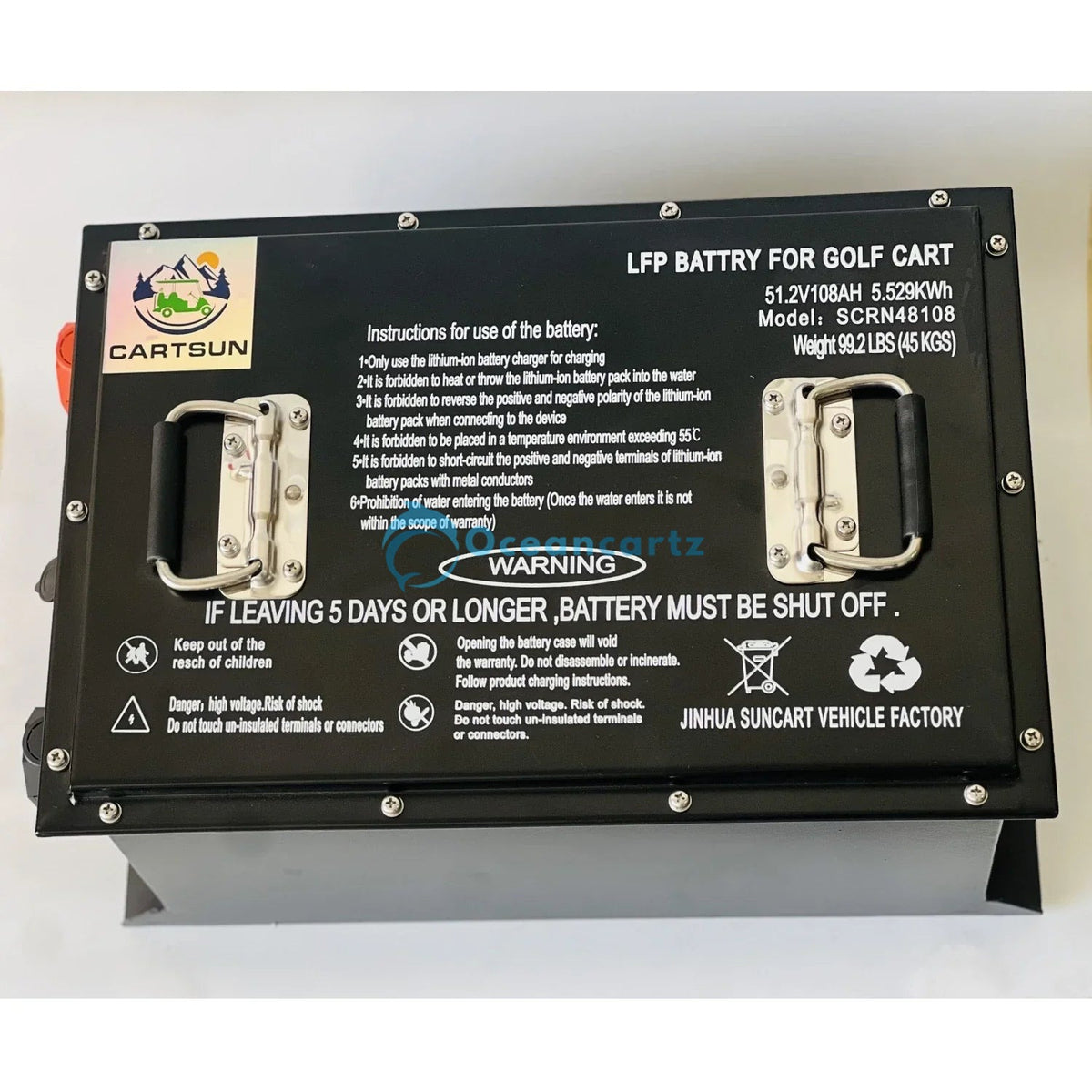 Buy Oceancartz 48V 105Ah Lithium Golf Cart Battery with 58V Charger - Lithium Battery at Oceancartz