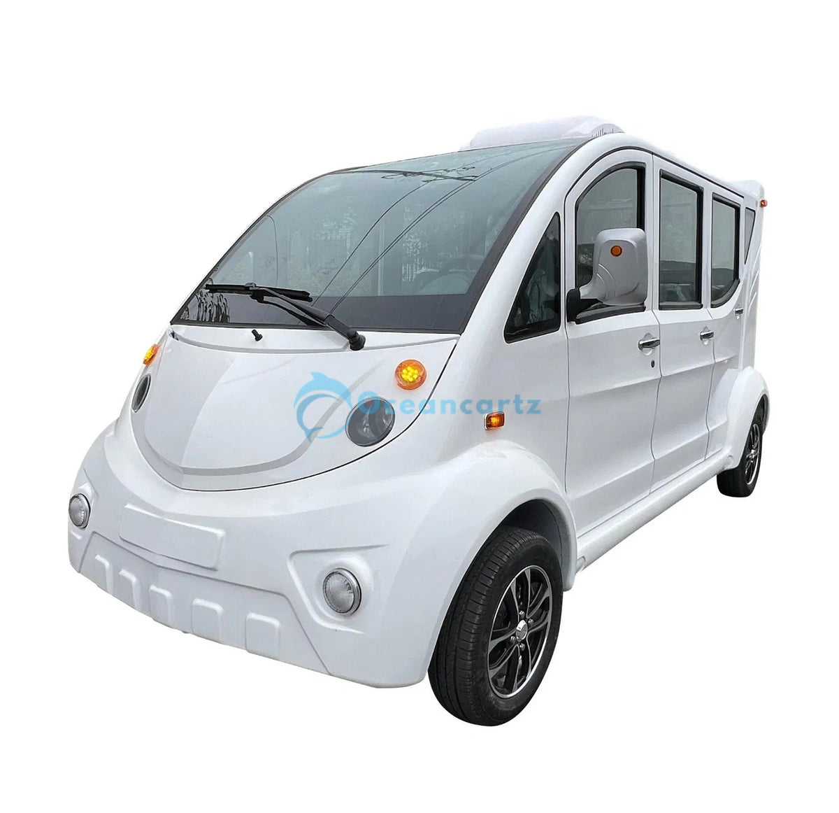 Oceancartz 6-8 Passenger Enclosed Electric Golf Cart with 4600W Dual Overhead AC, EPS, and LFP Lithium Battery - Air Conditioned Golf Carts - 6 Seater | Oceancartz