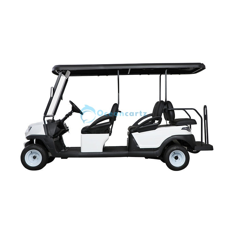 Oceancartz 6-Passenger 4+2 Electric Golf Cart with 48V 5kW Motor and 210Ah LiFePO4 Battery - Normal Golf Carts - 4+2 Seater - Close Up | Oceancartz