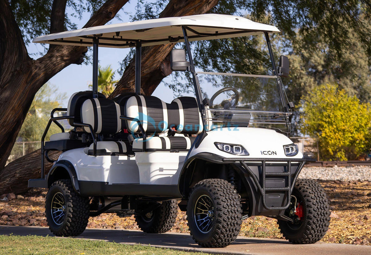 Buy Oceancartz 6-Passenger Lifted Off-Road Electric Golf Cart with 51V 5kW Motor and 41cm Ground Clearance - Normal Golf Carts - 4+2 Seater at Oceancartz