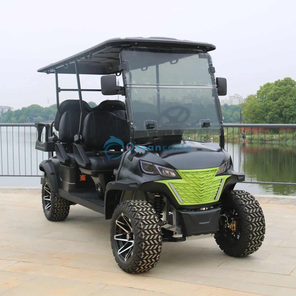 Buy Oceancartz 6-Seater (4+2) Off-Road Golf Cart, 5000W Motor, 186Ah Lithium Battery, 120km Range, 45 km/h, 14" Alloy Wheels, 23x10-14 6-Ply Tires - Normal Golf Carts - 4 Seater at Oceancartz
