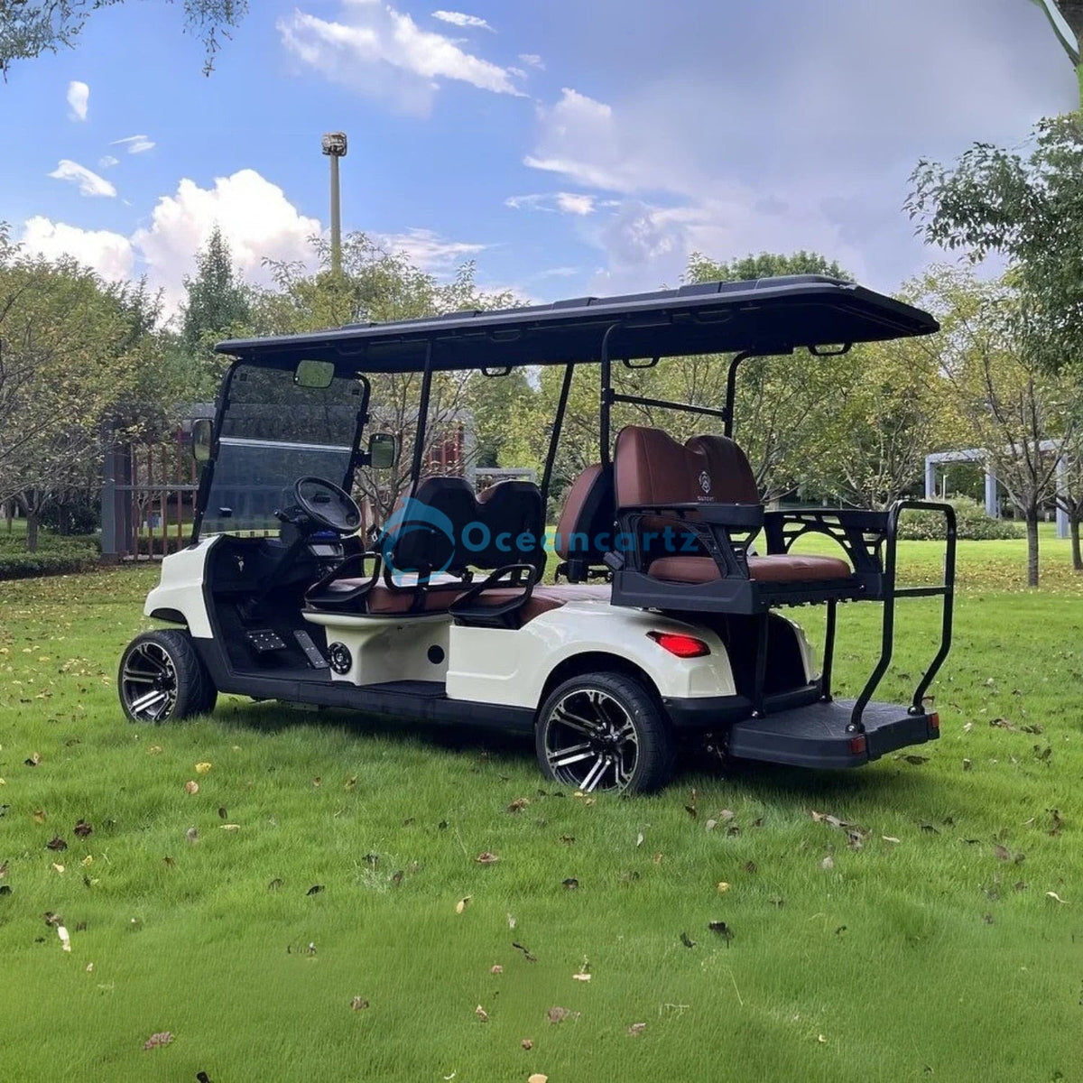 Oceancartz 6-Seater (4+2) On-Road Electric Golf Cart, 48V 5000W Motor, 130Ah Lithium Battery, 100km Driving Range, 12-Inch Alloy Rims, 215/35-12 Street Tires, Integrated Camera System - Normal Golf Carts - 4+2 Seater - Photo 4 | Oceancartz