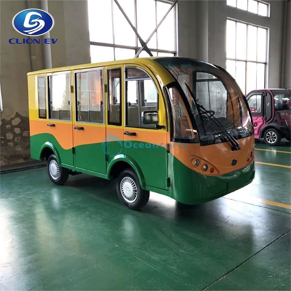 Oceancartz 8-Seater Enclosed 48V Electric Sightseeing Cart with 4kW Motor Golf Cart - Sightseeing Electric Buses - 8 Seater | Oceancartz
