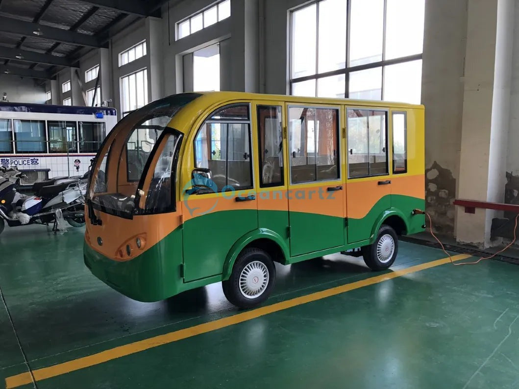 Buy Oceancartz 8-Seater Enclosed 48V Electric Sightseeing Cart with 4kW Motor Golf Cart - Sightseeing Electric Buses - 8 Seater at Oceancartz