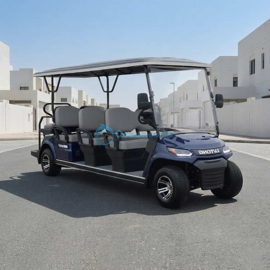 Buy Oceancartz 8-Seater Forward-Facing On-Road Golf Cart Shuttle, 48V 5kW AC Motor, Maintenance-Free AGM Battery, 80km Range, 10-Inch Wheels - Normal Golf Carts - 8 Seater at Oceancartz