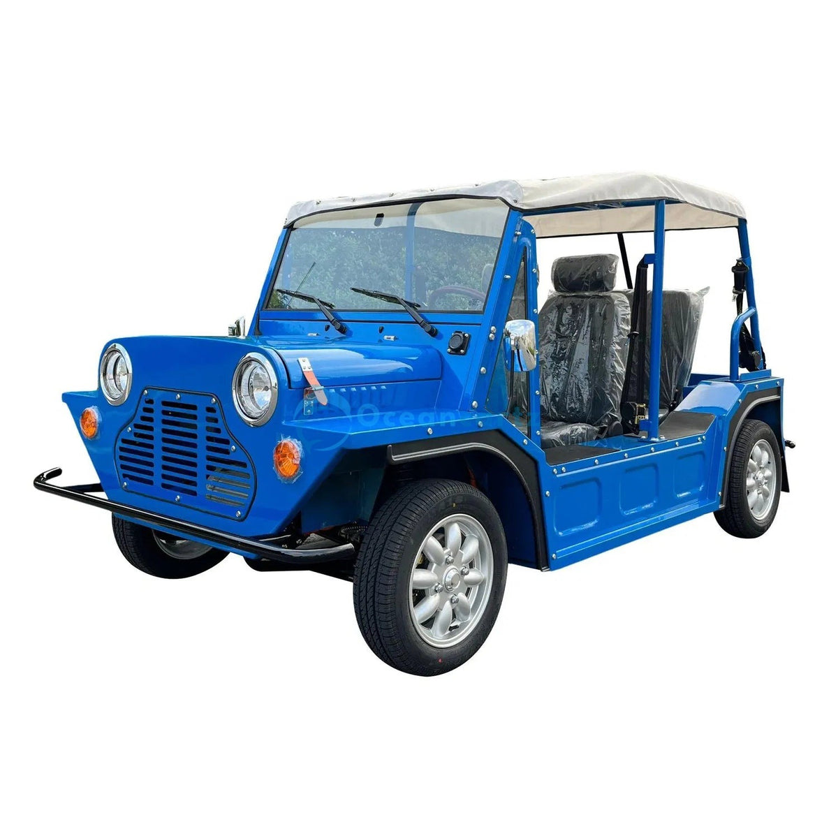 Oceancartz Classic 4-Seater 96V Lithium Electric Golf Cart with 10kW Motor and Aluminum Body - Classic Golf Carts - 4 Seater - Close Up | Oceancartz