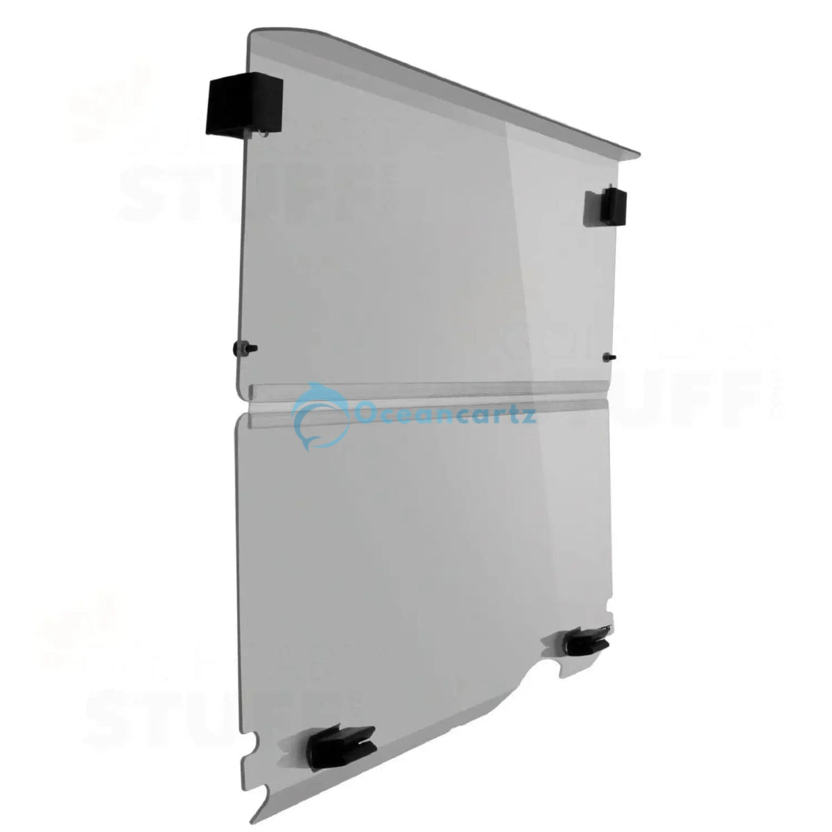 Oceancartz Fold-Down Golf Cart Windscreen (Universal Fit for 2+2 & 4-Seaters) - Golf Cart Windshield - Close Up | Oceancartz