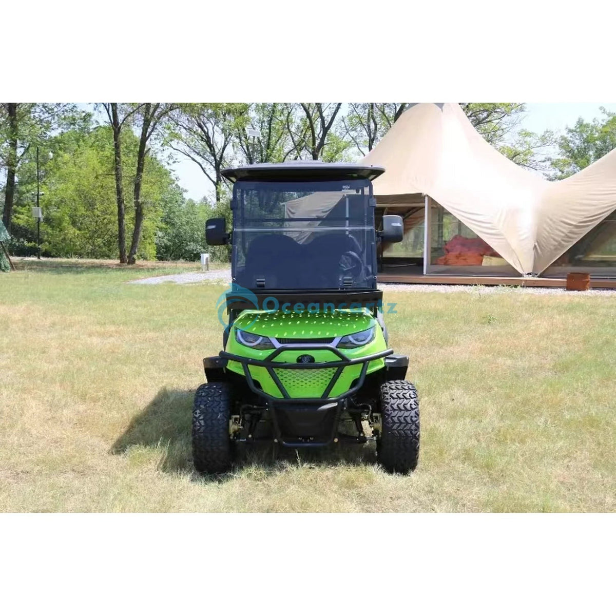 Oceancartz Lifted 4-Seater (2+2) Off-Road Electric Golf Cart, 48V 5000W Motor, 108Ah Lithium Battery, 120km Range, 14-Inch Alloy Wheels, 23/10-14 Tires - Normal Golf Carts - 2+2 Seater - Close Up | Oceancartz