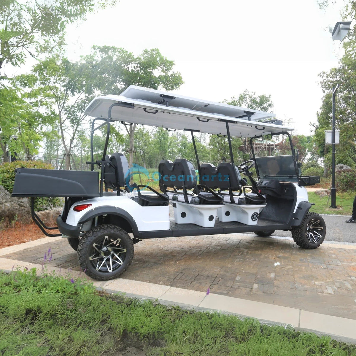 Oceancartz Lifted 6-Seater (4+2) Electric Golf Cart, 48V 5000W Motor, 130Ah Lithium Battery with Solar Panel, 14-Inch Alloy Rims, 23x10-14 Off-Road Tires - Utility Golf Carts - 6 Seater - Photo 4 | Oceancartz