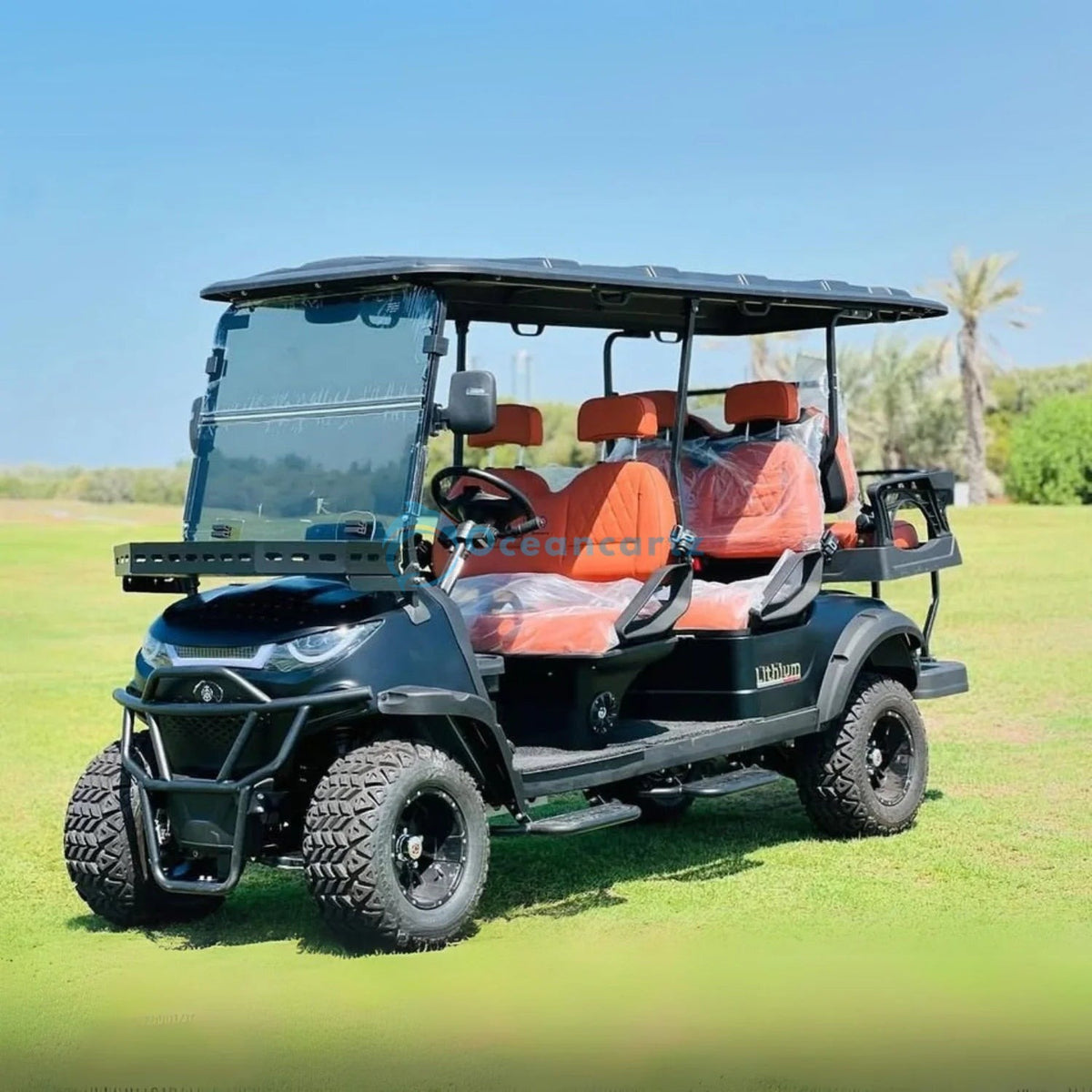 Oceancartz Lifted 6-Seater (4+2) Off-Road Electric Golf Cart, 48V 5000W Motor, 130Ah Lithium Battery, 14-Inch Alloy Rims, 23x10-14 All-Terrain Tires, 100km Range - Normal Golf Carts - 4+2 Seater - Photo 4 | Oceancartz
