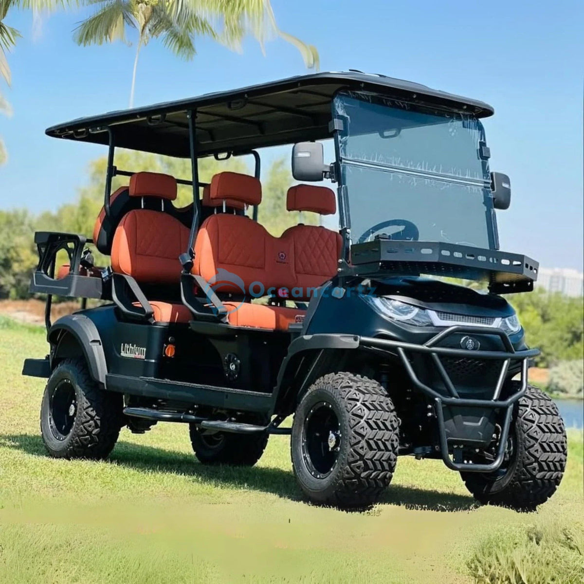 Oceancartz Lifted 6-Seater (4+2) Off-Road Electric Golf Cart, 48V 5000W Motor, 130Ah Lithium Battery, 14-Inch Alloy Rims, 23x10-14 All-Terrain Tires, 100km Range - Normal Golf Carts - 4+2 Seater - Photo 5 | Oceancartz